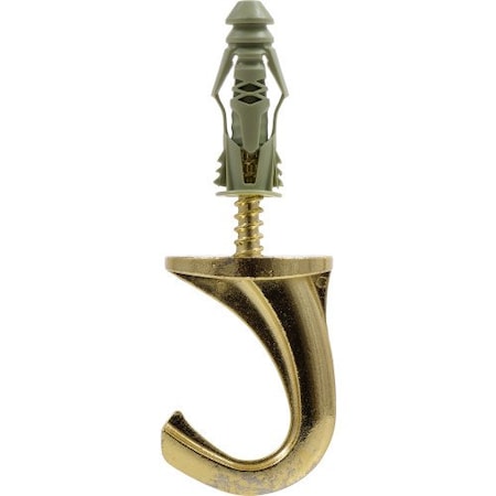 Hillman HILLMAN Brass Plated Brass Hook 1 pk 122408